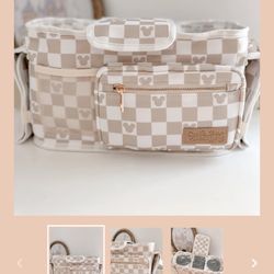 Nude Checkered Stroller Caddy Mickey