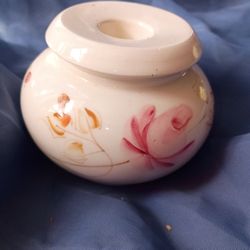 porcelain hand painted candle holder