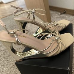 NIB New Gold Wedge Platforms 