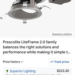 Lite frame 2.0 prescolite with dimmers and back up battery with extra chrome trim covers