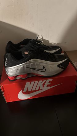 Nike shox red and gray