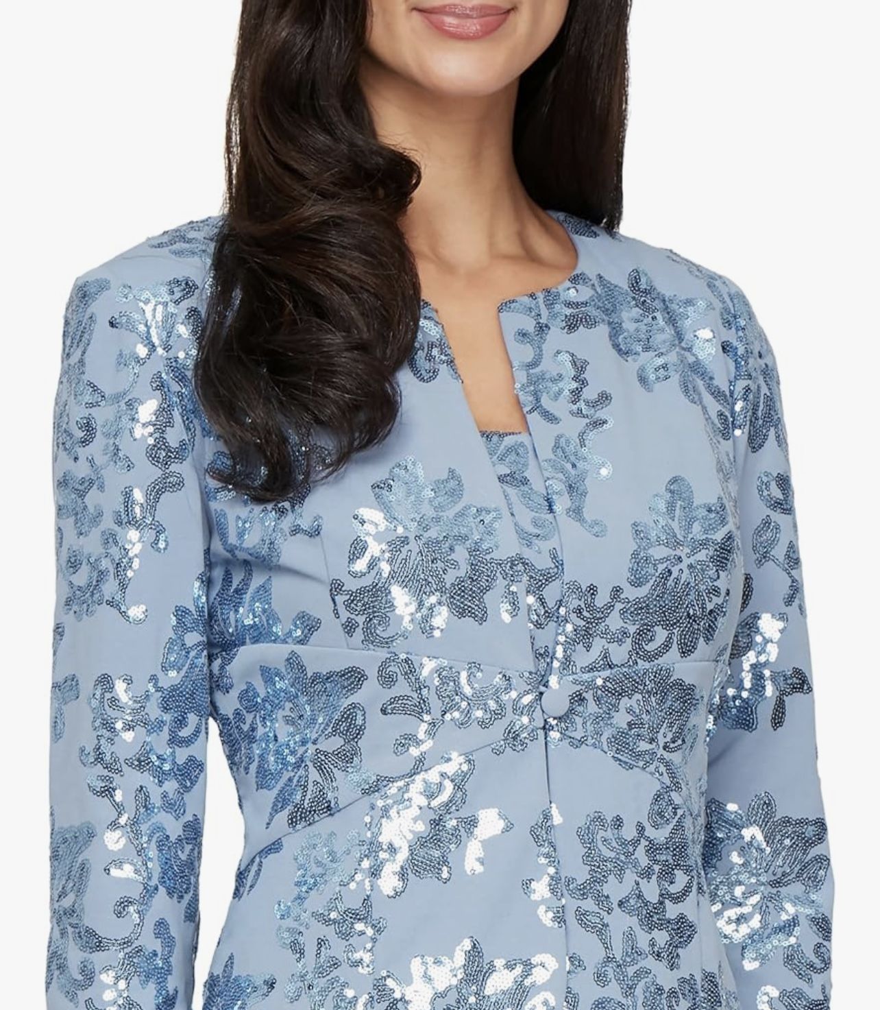 Alex evenings glitter Jacquard Knit Jacket Dress with Tea Length Mesh Skirt  sequin top - joarbit.com