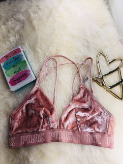 PINK/ Victoria's Secret Velvet Bralette & Thong set for Sale in Fresno, CA  - OfferUp