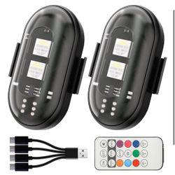 Brand: Ultrance 2PCS Wireless LED Strobe Lights for car with Remote Control, 8 Colors USB Charge high Brightness Wireless led Light IP65 Waterproof An