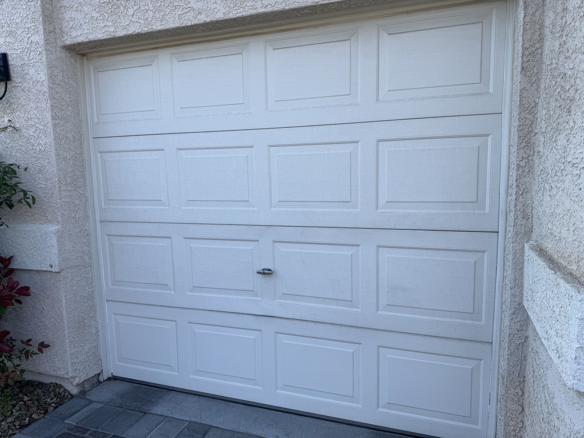 8 By 7 Foot 1 Single Car Garage Door With Rails And Motor/Opener