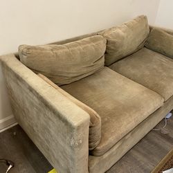 Olive green sofa