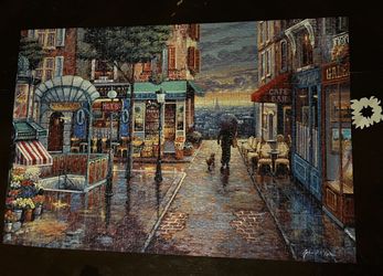 VCOMO “Romance Town” 1000 Pc Wooden Based Puzzle (all Pieces Accounted For)