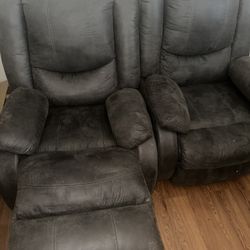 Gray 2-Piece Reclining Loveseat Set – Super Comfy & Must Go Today!