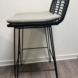 Black Rattan Bar Stool