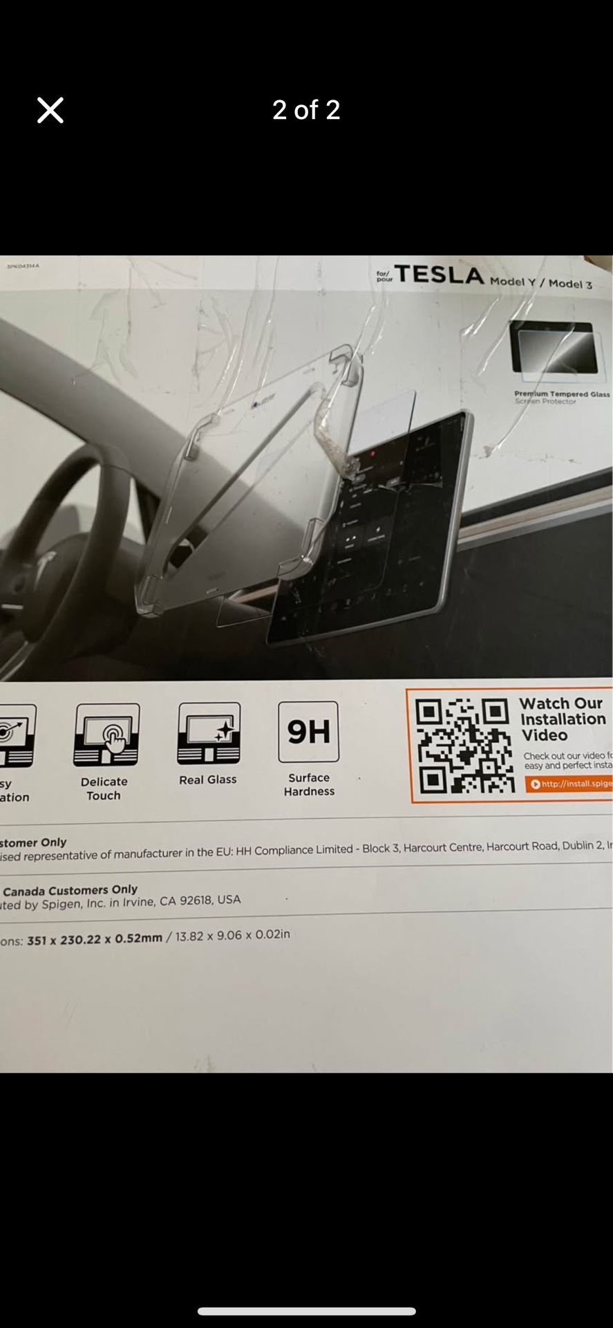 Spigen Tempered Glass Screen Protector [GlasTR EZ FIT] Designed for Tesla
