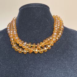 Vintage Necklace With Crystal Stones 