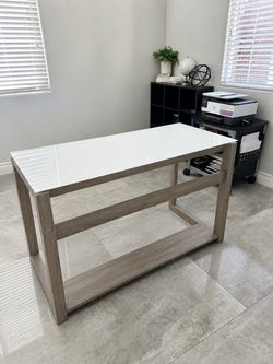 Modern Desk with White Gloss Top