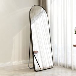 Arched Full Length Mirror, L67’’W25.6’’ Floor Mirror with Stand, Arched Wall Mirror Full Length, Large Standing Mirror Full Length, Wall-Mounted Mirro
