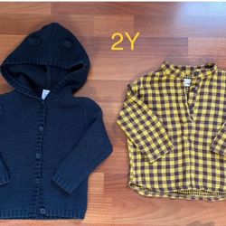 2y boy clothes and free diapers(4t) $10 