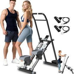 stairmaster Machine for Home - Stair Climber Stepper for Home Gym Exercise, Compact Folding Stair Stepper, Adjustable Handlebar/Pedal, Knee-Friendly F