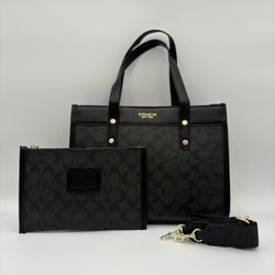 2pc Medium Size Coach Bag Black