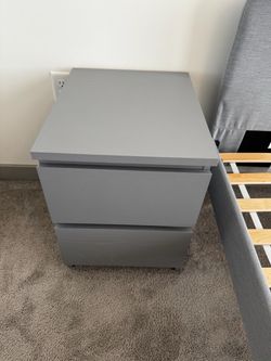 IKEA STORKLINTA 2-Drawer Nightstand – Gray