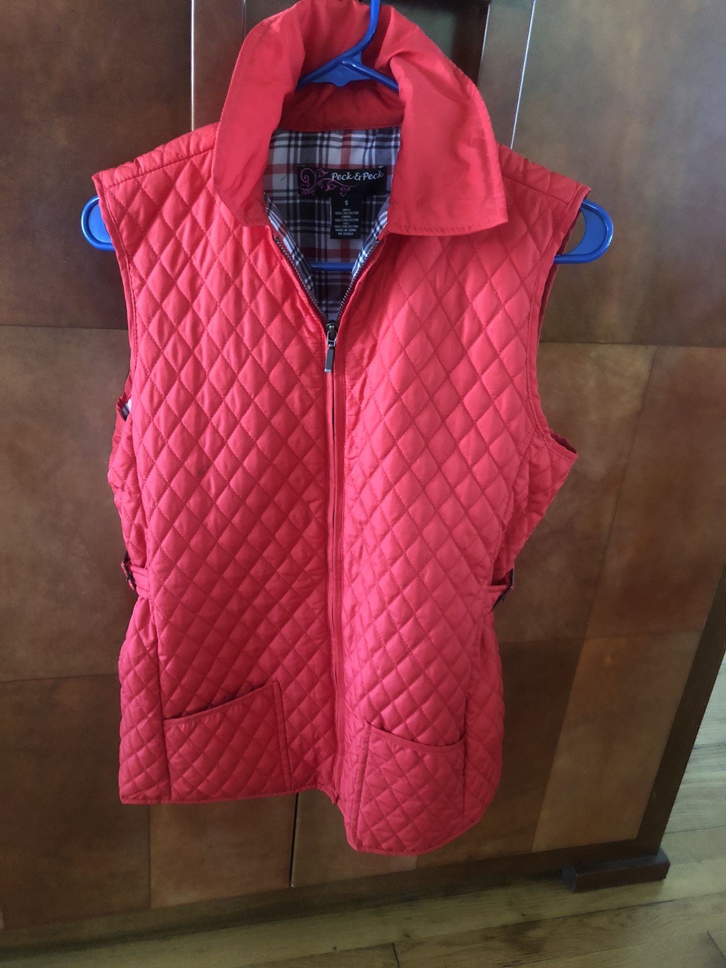 Red Women Puffer Vest Like New