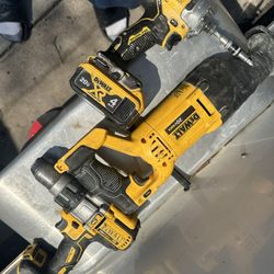 Dewalt Impact Drills And Saw And 1 Battery 