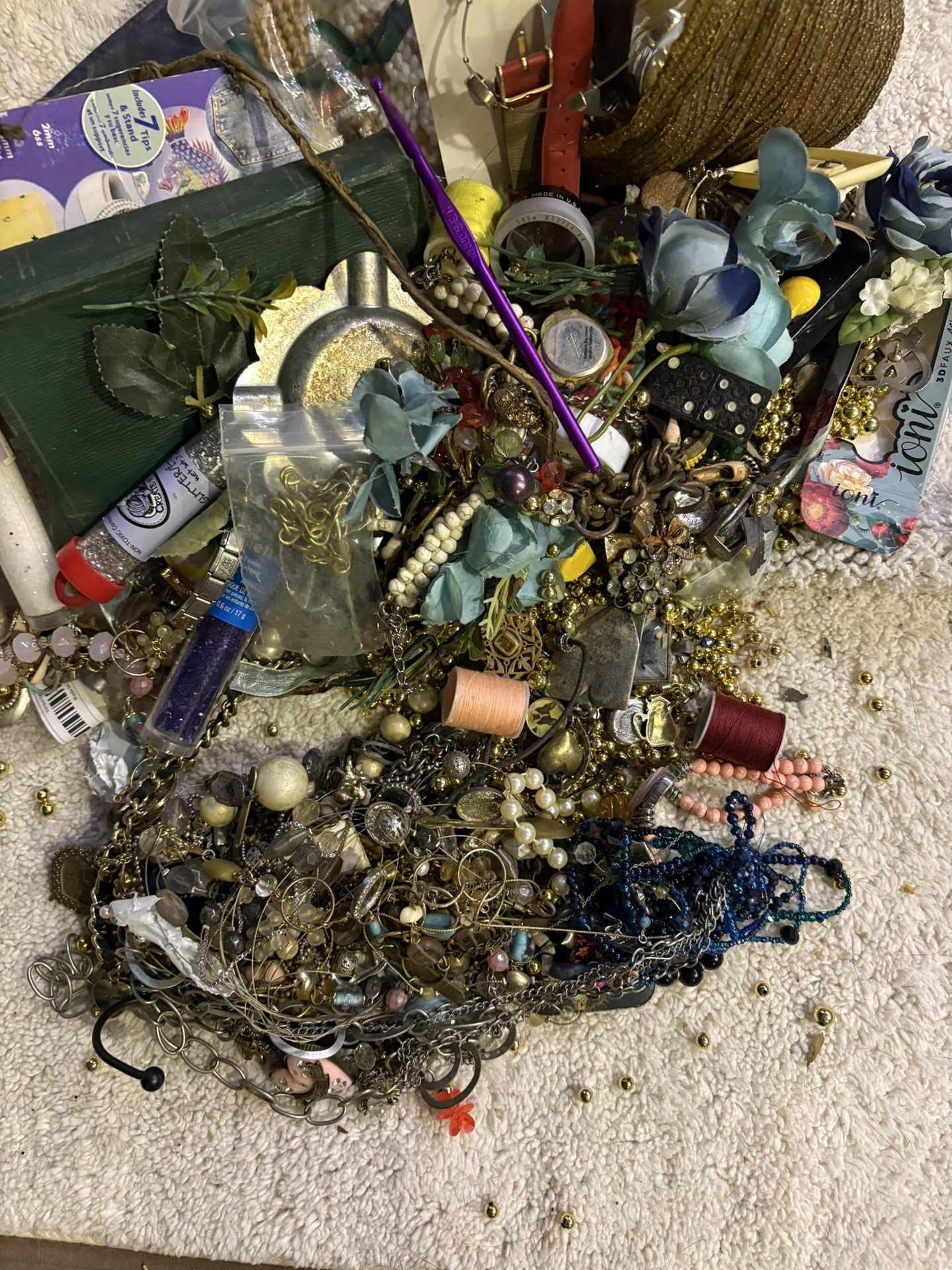 Collection Of Costume Jewelry For Crafts