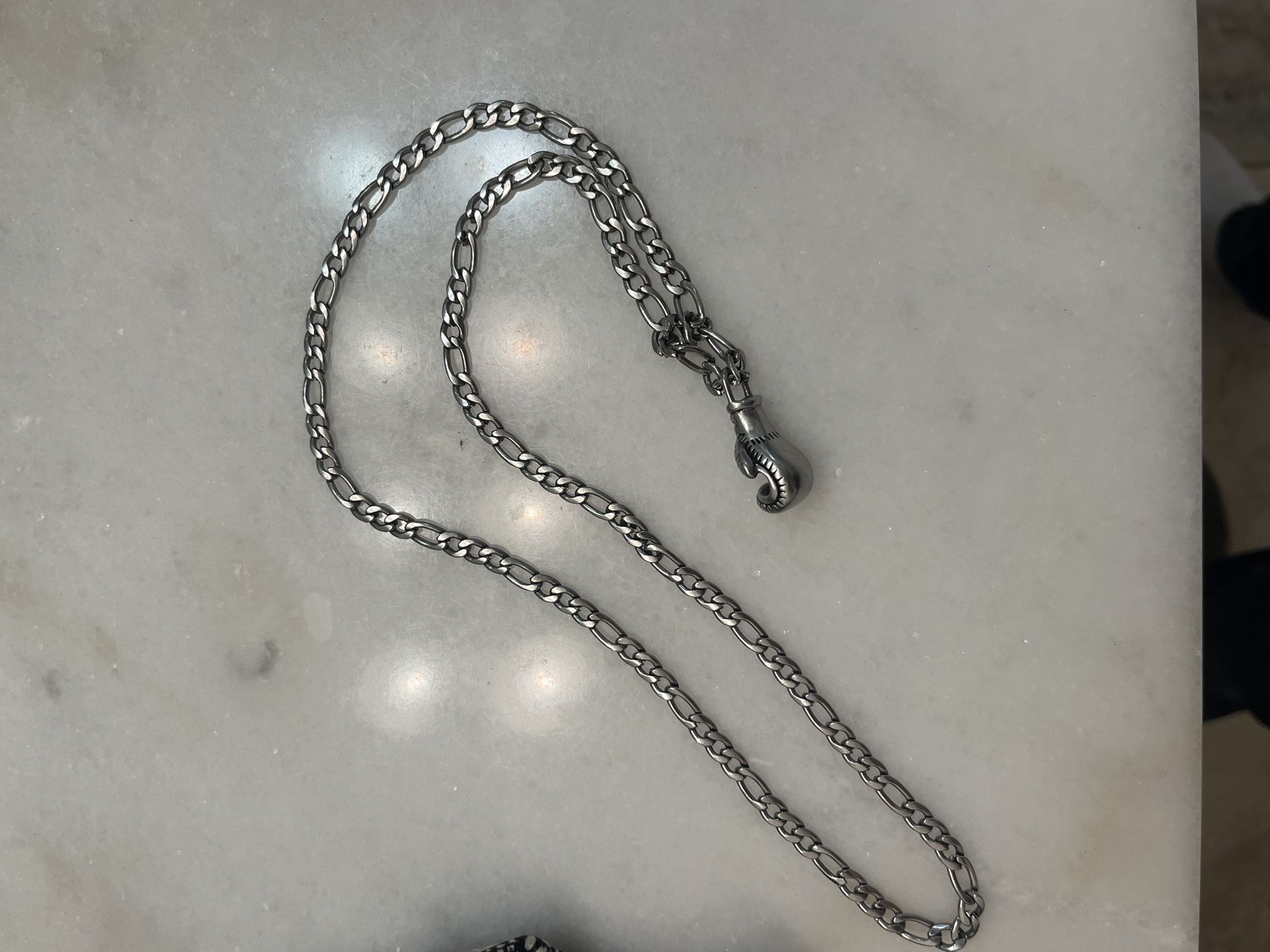 Solid Sterling Silver Glove Necklace