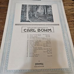 Popular Piano Compositions By Carl Bohm Vintage 