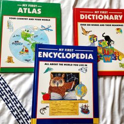 My First Atlas, Encyclopedia, Dictionary. Set of 3 books. Price for all