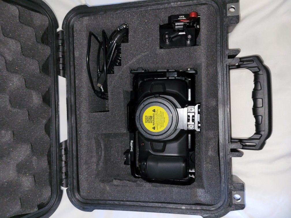BMPCC4K Cinema Kit – Metabones 0.64, EF 50mm, Cage, Baseplate, Pelican Case
