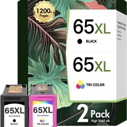 65XL 65 Black and Color Combo Pack Ink Cartridges DeskJet 3755 Envy 5055 Compatible Replacement for HP65XL 65XL Black and Color for HP DeskJet 3772 37