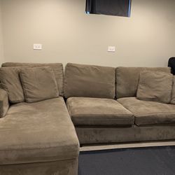 Crate And Barrel, Sage Green Couch With Chaise