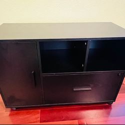 Espresso Printer Stand/Office Storage On Wheels. Sturdy Unit. 