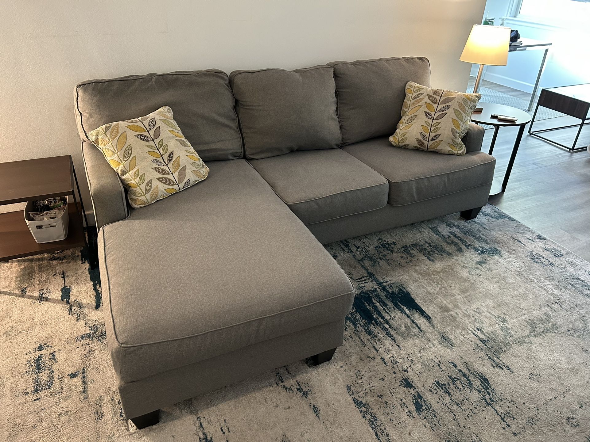 Gray Loveseat w/ Detachable Corner Chaise (Living Spaces)