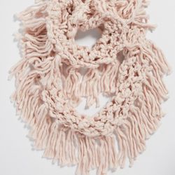 NEW Chunky knit tassel fringe infinity scarf boho bohemian fashion trend fall winter accessory women