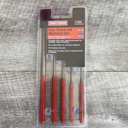 Sears Craftsman USA Rare Red 5-pc. Punch and Alignment Set 9-4285