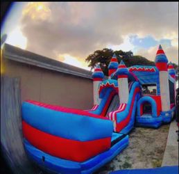 Red white and blue combo bounce house brand new