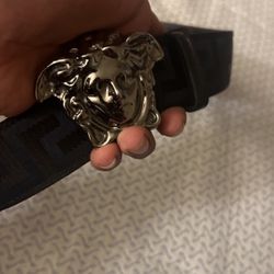 Versace Silver Medusa Belt