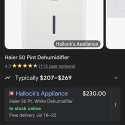Haier 50 Pts. Dehumidifier 