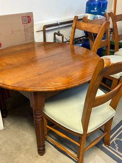 Wood Dining Table with 4 Chairs