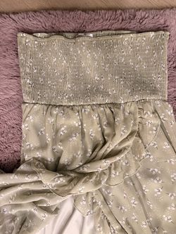 Light Sage & Floral Strapless Haltered w/ Mini Skirt