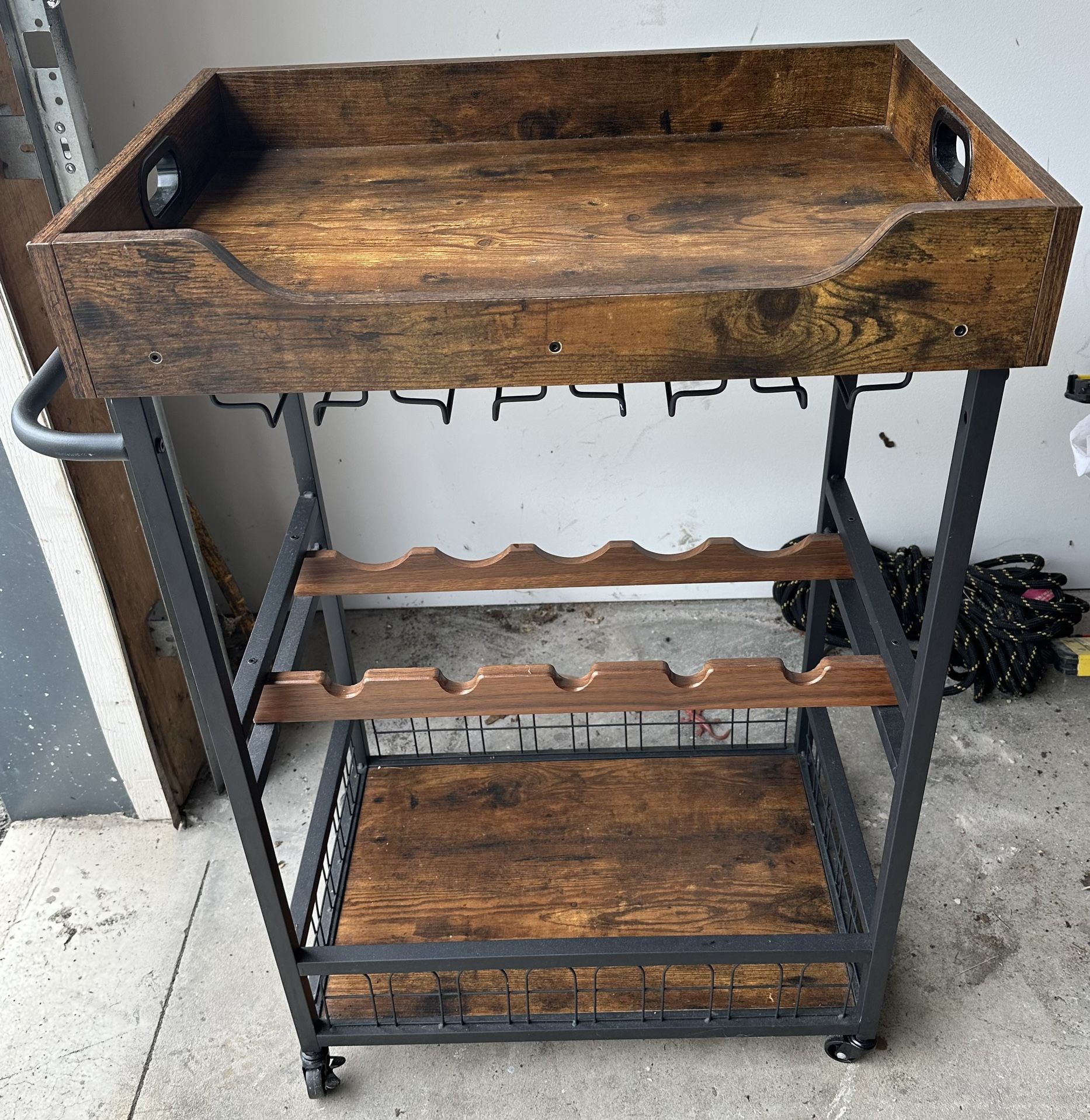 Rolling Wine Bottle/Glass Bar