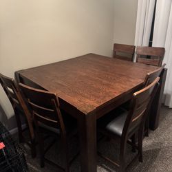 Big Dark Wood Dining Table 