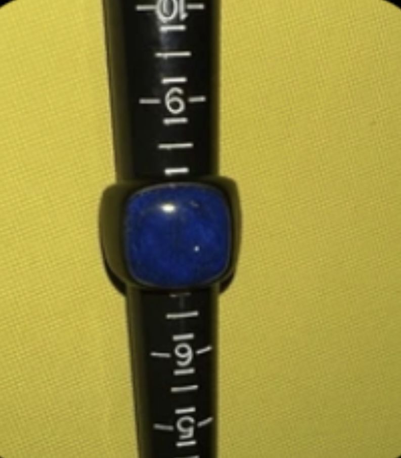 David Yurman Titanium Ring With Blue Lapis Stone