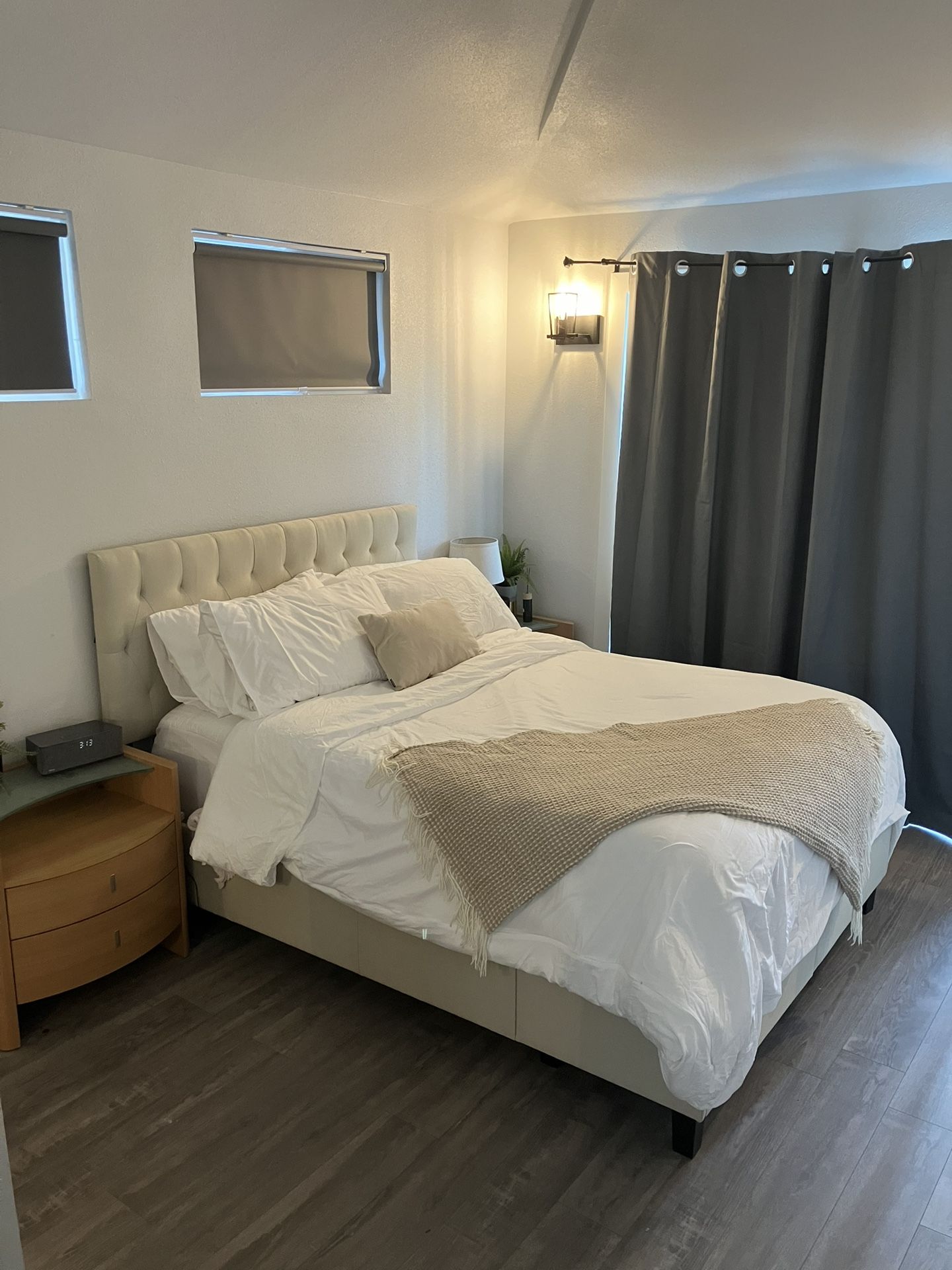 Full Size Tan Bed Frame 