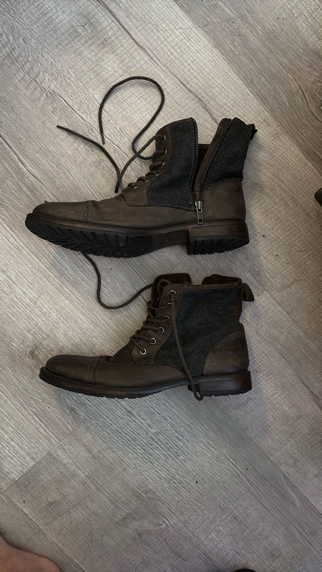 Aston Grey Leather Boots