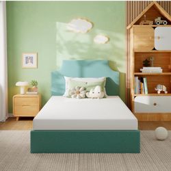 Full Size Mattress 5 Inch, CertiPUR-US Certified Green Tea Memory Foam Mattress in a Box Fiberglass Free, Kids Mattress for Bunk Bed, 54"×75"×5", Whit