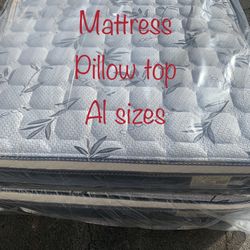 🌟✨Mattress Pillow Top All Sizes ✨🌟 ☑️ 12” inches tall 🟦All sizes 🛏💤 🟩Same day delivery available🚛 🟠Queen sizes $199 🟡Full sizes $179 🟢Twin s