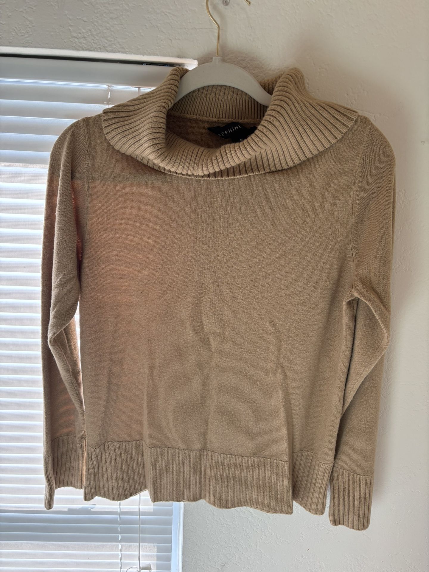 Medium Tan Turtleneck Sweater