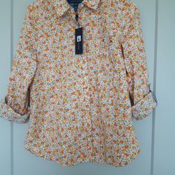 BRAND NEW, FLORAL TOMMY HILFIGER WOMEN SHIRT, SIZE S
