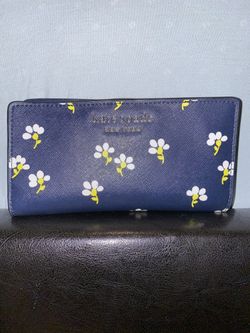 Kate Spade Navy Blue Floral Spencer Wallet