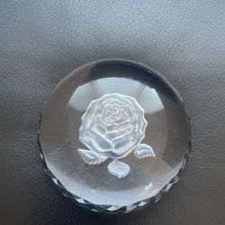 Etched Rose Paperweight 